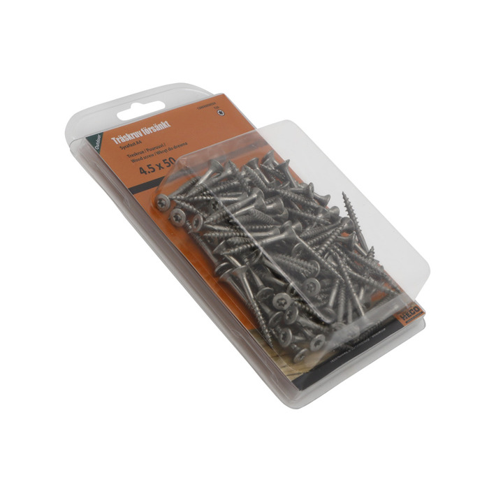 Träskruv A4 4,5 x 50 mm 100-pack Heco